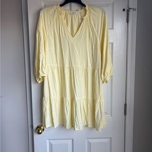 Elegant Yellow Long Sleeve Dress